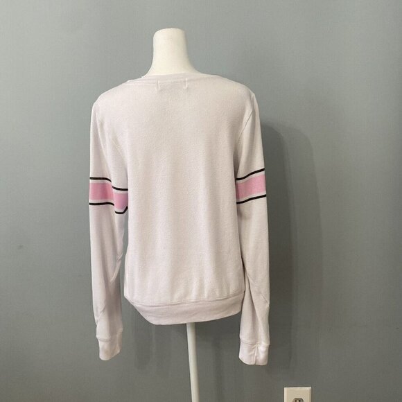 Wildfox Game Day Top Shirt White Pink XS Pullover - Picture 6 of 10